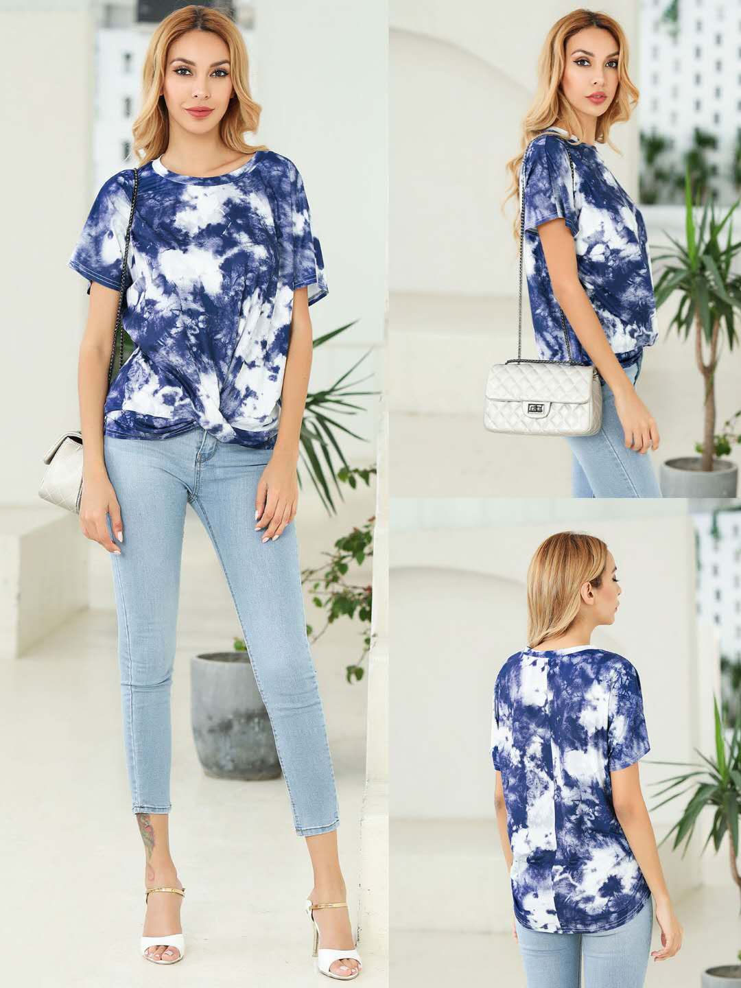 Camiseta con nudo tie-dye