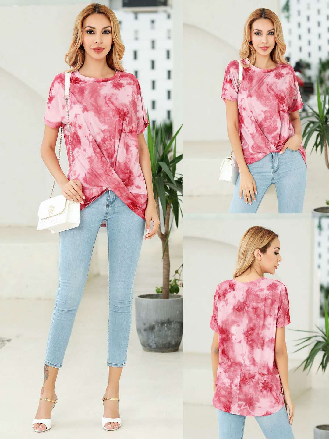 Camiseta con nudo tie-dye