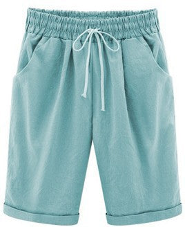 [W-Ropa] Pantalones Cortos Sueltos De Cintura Elástica De Moda Para Mujer