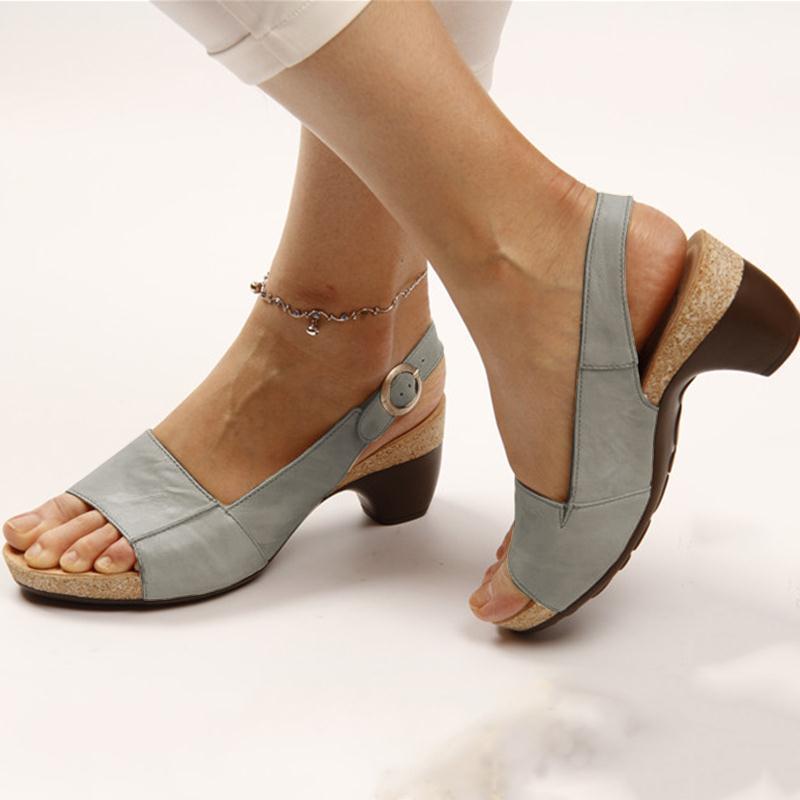Sandalias de tacón bajo, elegantes y cómodas
