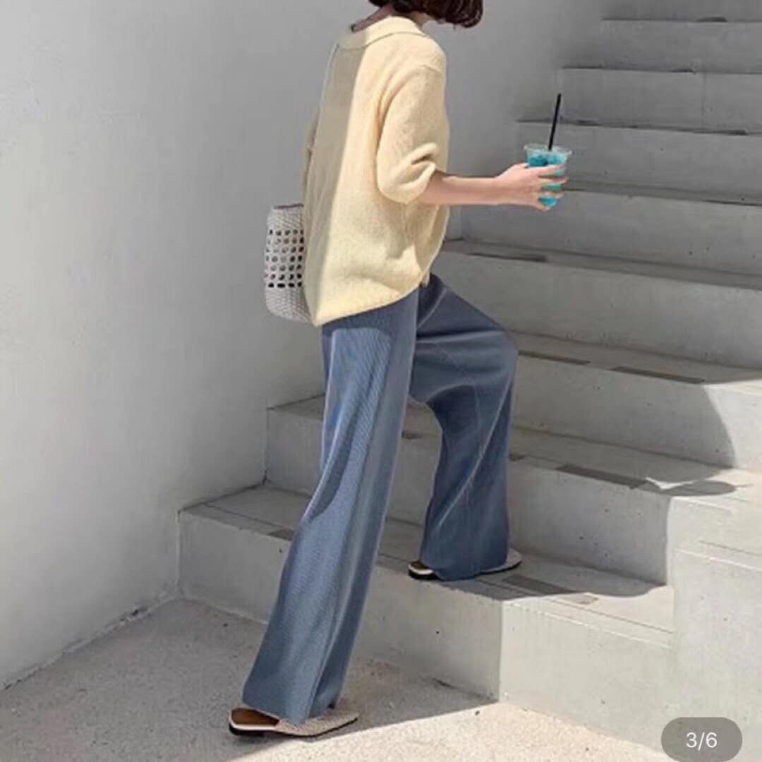 Pantalones anchos de seda hielo