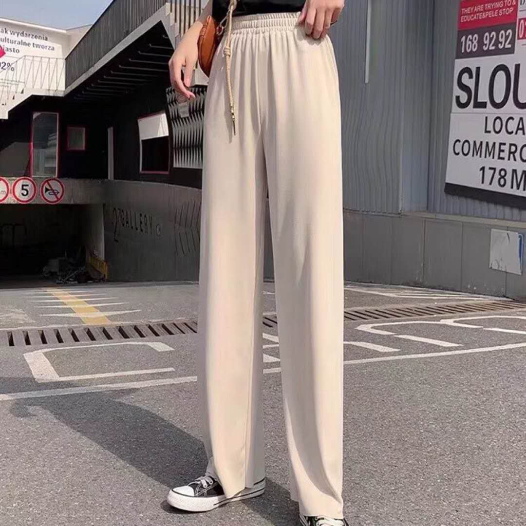 Pantalones anchos de seda hielo