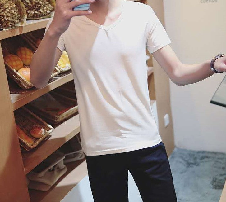 Media manga con cuello en V (dos piezas)