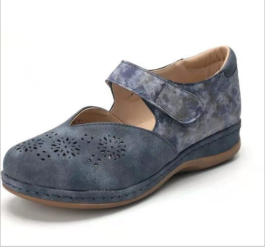 Sandalias hueco color sólido retro Europa y América