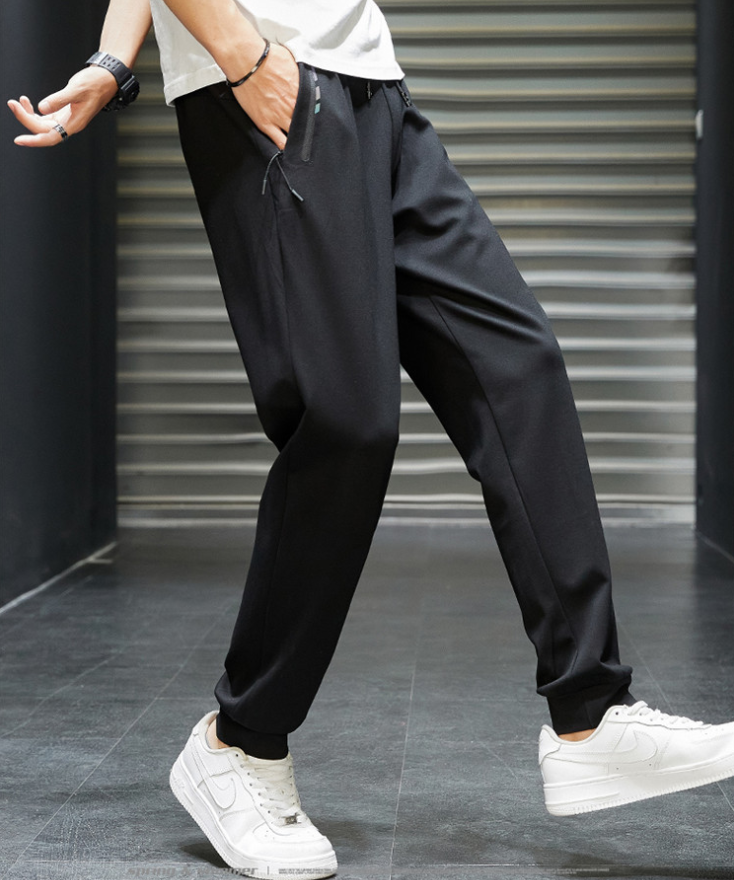 Pantalones deportivos casuales elásticos de seda helada transpirables de secado rápido