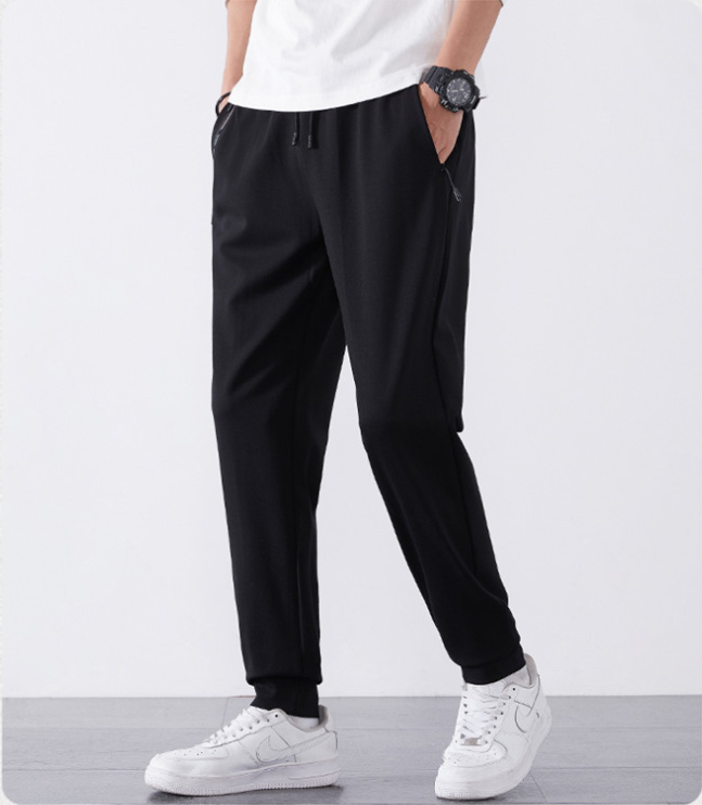 Pantalones deportivos casuales elásticos de seda helada transpirables de secado rápido