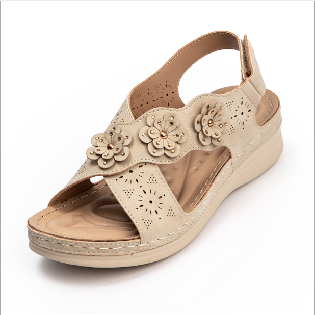 Sandalias mujer verano flores casual hollow