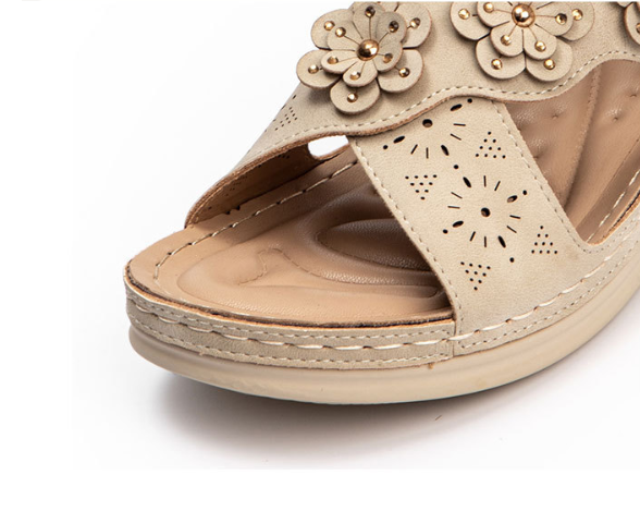 Sandalias mujer verano flores casual hollow
