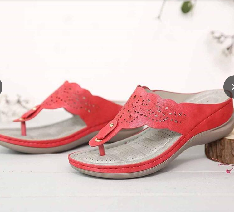 Chanclas ahuecadas Sandalias de cuñas de playa festivas - MXbueno