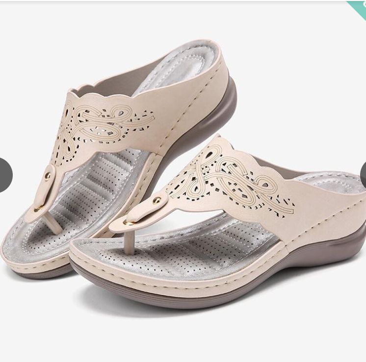 Chanclas ahuecadas Sandalias de cuñas de playa festivas - MXbueno