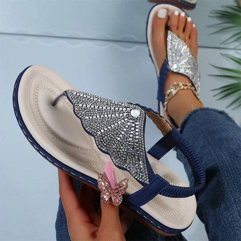 [W-Zapato] Chanclas Crystal Roman Fashion Para Mujer