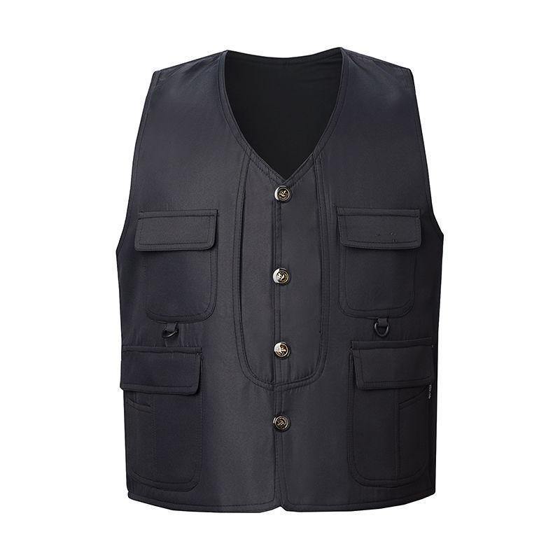 Chaleco de Otoño e invierno multibolsillos de terciopelo