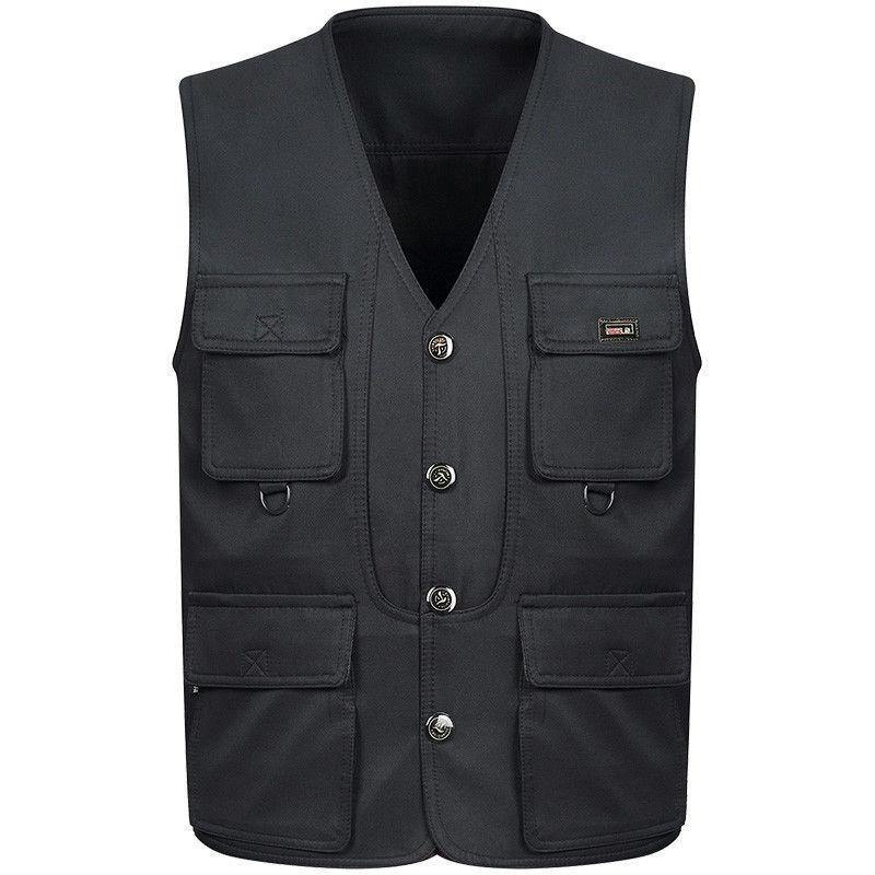 Chaleco de Otoño e invierno multibolsillos de terciopelo