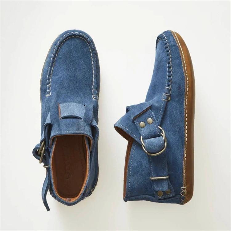 Zapatos casuales de pareja con pedal de suela plana y hebilla de color sólido - MXbueno