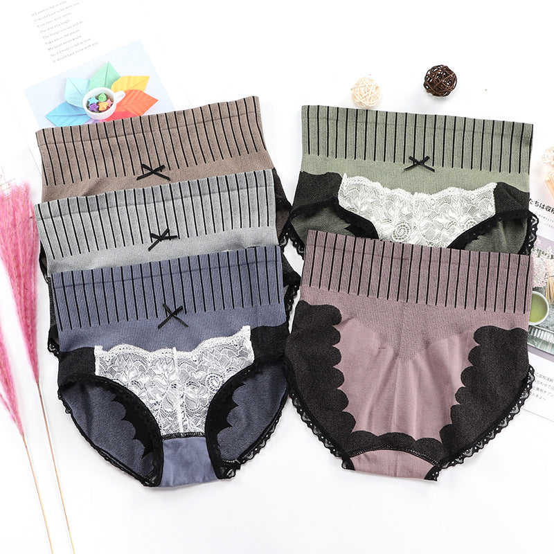 Pantalones De Palacio, Bowknot, Ropa Interior De Cintura Alta Sin Costuras, Encaje Sexy A La Cadera De Las Mujeres