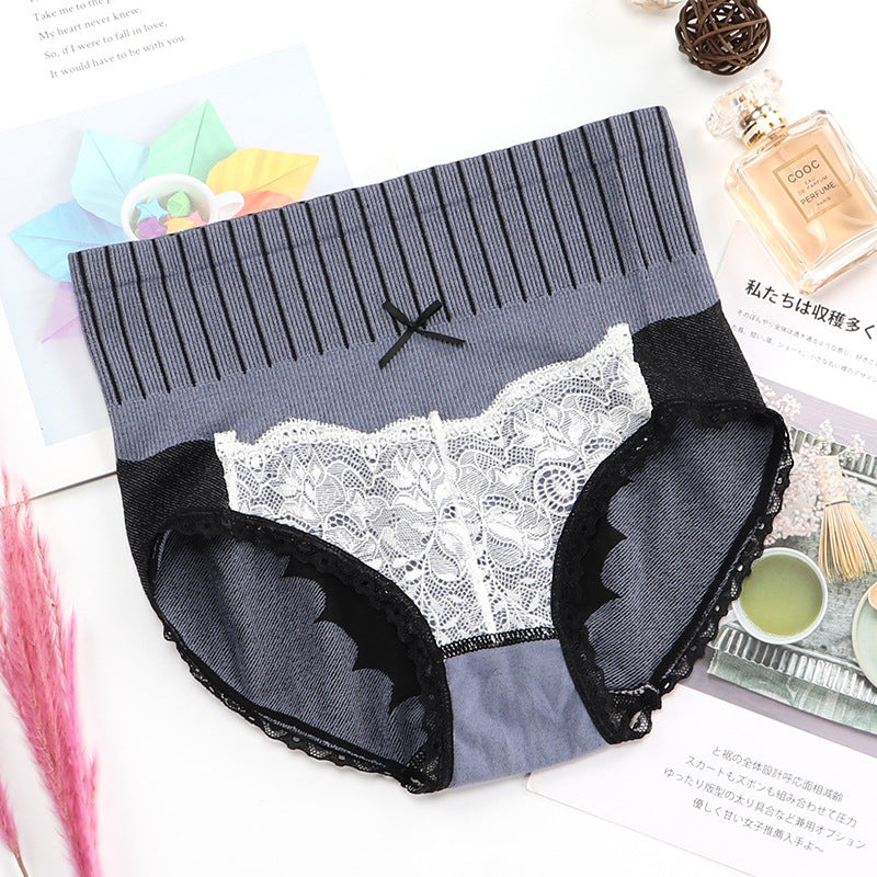 Pantalones De Palacio, Bowknot, Ropa Interior De Cintura Alta Sin Costuras, Encaje Sexy A La Cadera De Las Mujeres