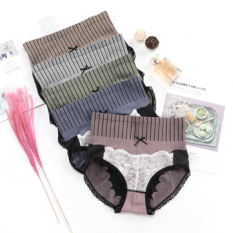 Pantalones De Palacio, Bowknot, Ropa Interior De Cintura Alta Sin Costuras, Encaje Sexy A La Cadera De Las Mujeres