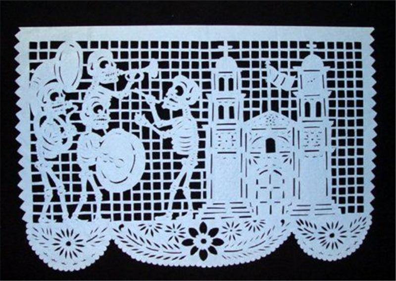 Guirnaldas de manta de fieltro con color multi para dias de los muertos - MXbueno