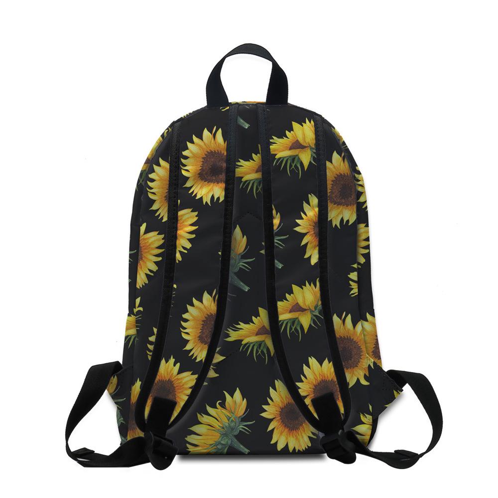Mochila impermeable para mujer con estampado de girasol
