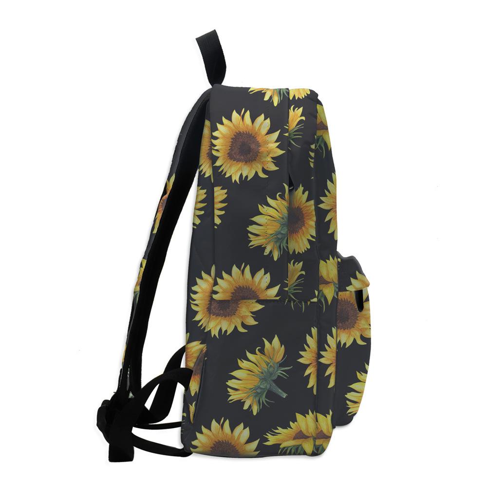 Mochila impermeable para mujer con estampado de girasol