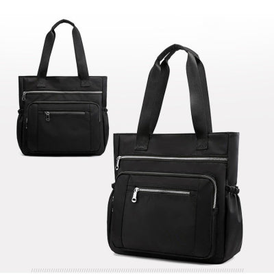 [W-Bolso] Bolso tote de nailon Bolso lavable de gran capacidad con varios bolsillos