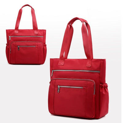 [W-Bolso] Bolso tote de nailon Bolso lavable de gran capacidad con varios bolsillos