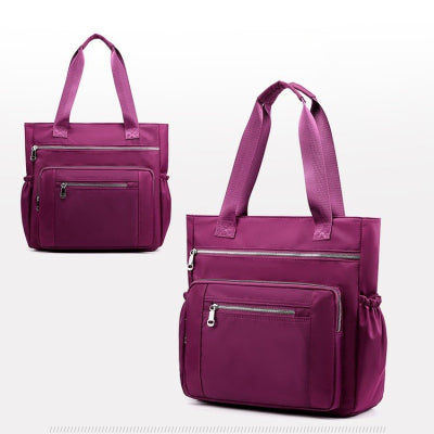 [W-Bolso] Bolso tote de nailon Bolso lavable de gran capacidad con varios bolsillos