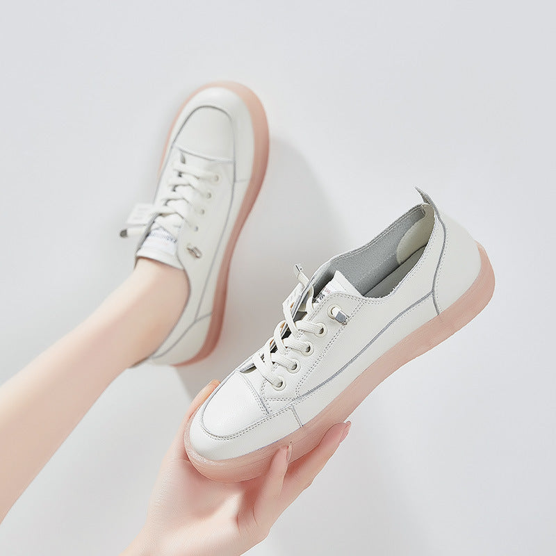 Zapatos Blancos Con Suela De Gelatina Suave Para Mujer