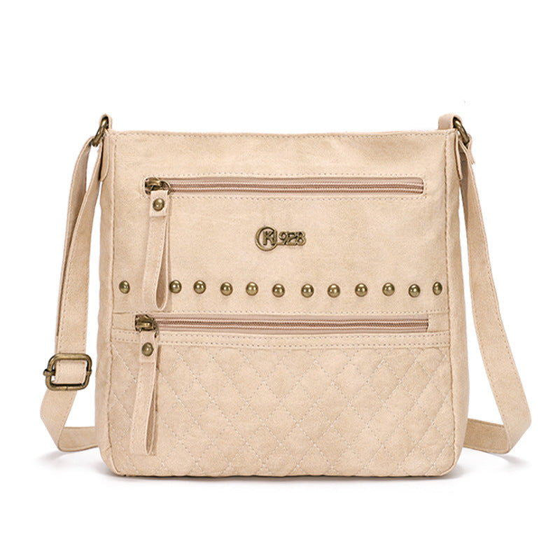 [W-Bolso] Bolso Bandolera Retro Remache Pequeño Bolso Cuadrado Bolso De Hombro Moderno