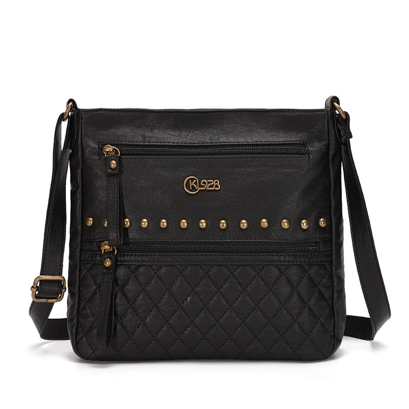 [W-Bolso] Bolso Bandolera Retro Remache Pequeño Bolso Cuadrado Bolso De Hombro Moderno