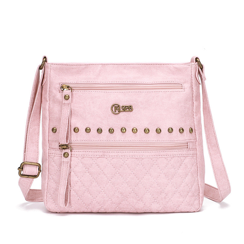 [W-Bolso] Bolso Bandolera Retro Remache Pequeño Bolso Cuadrado Bolso De Hombro Moderno