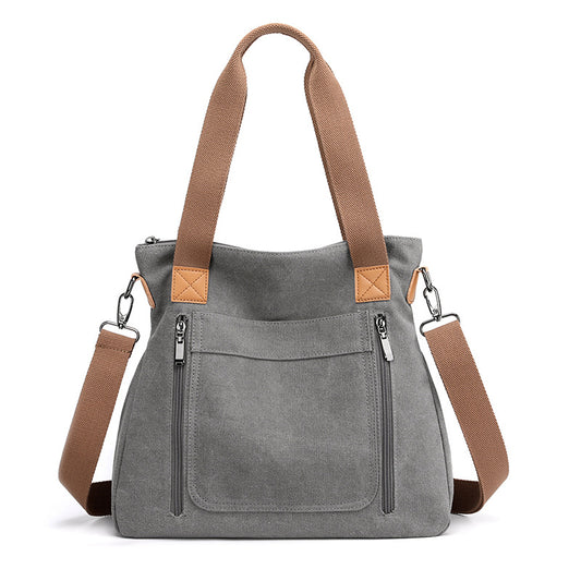 [W-Bolso] Bolso De Mano De Lona De Gran Capacidad Para Mujer Que Combina Con Todo