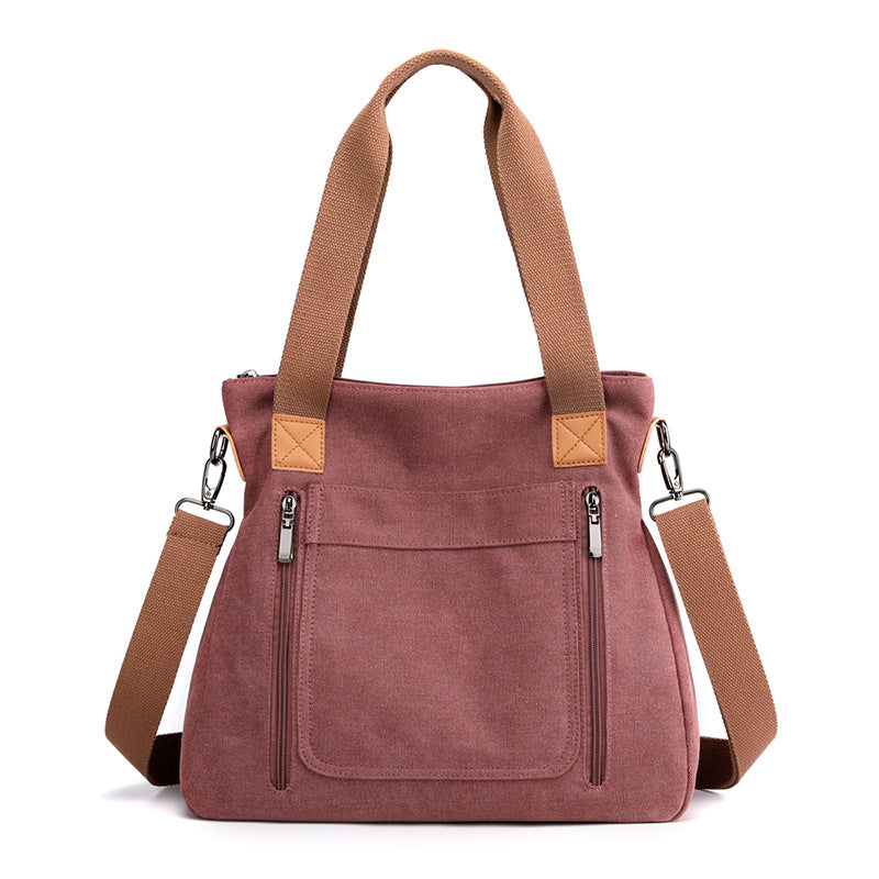 [W-Bolso] Bolso De Mano De Lona De Gran Capacidad Para Mujer Que Combina Con Todo
