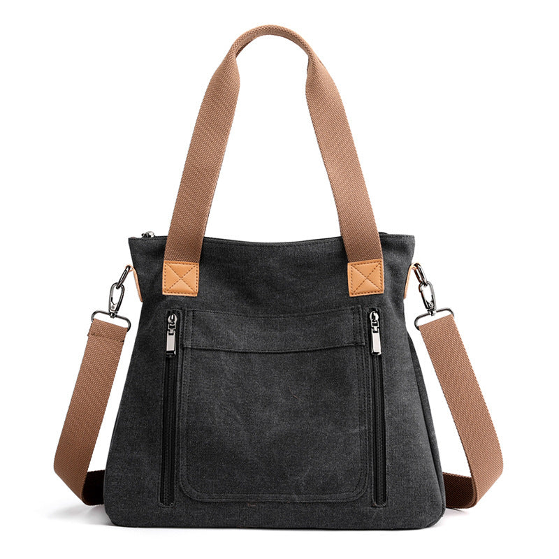 [W-Bolso] Bolso De Mano De Lona De Gran Capacidad Para Mujer Que Combina Con Todo