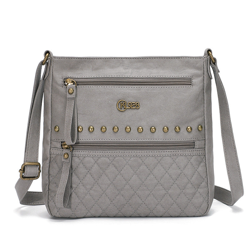 [W-Bolso] Bolso Bandolera Retro Remache Pequeño Bolso Cuadrado Bolso De Hombro Moderno