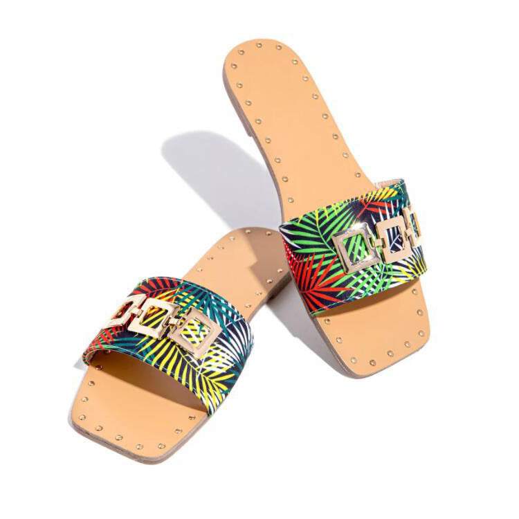 Zapatillas De Zapatos De Playa Con Estampado De Leopardo De Moda