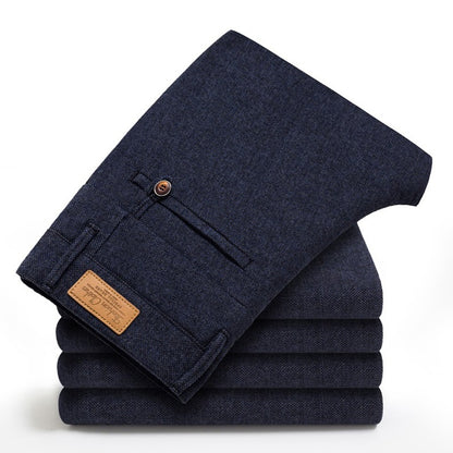 Tejido De Algodón Y Lino De Alta Calidad, Ajuste Delgado, Microelasticidad, No Apretado, Cómodo Y Agradable Para La Piel, Pantalones Casuales De Negocios