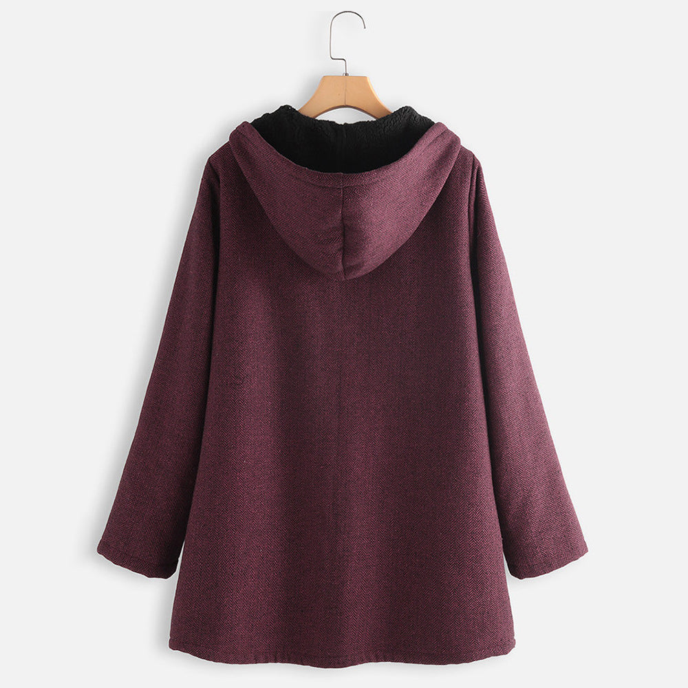 Chaqueta Acolchada Acolchada De Felpa Abrigo De Mujer Con Capucha De Longitud Media