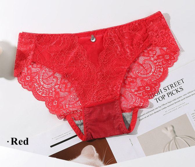 [W-Ropa Interior] Bragas De Encaje Transpirables Antibacterianas Ultrafinas