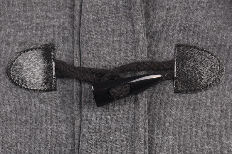 ¡GRAN OFERTA DE SÓLO ESTA SEMANA!Chaqueta de manga larga con capucha de bolsillo con hebilla de cuerno para mujer - MXbueno