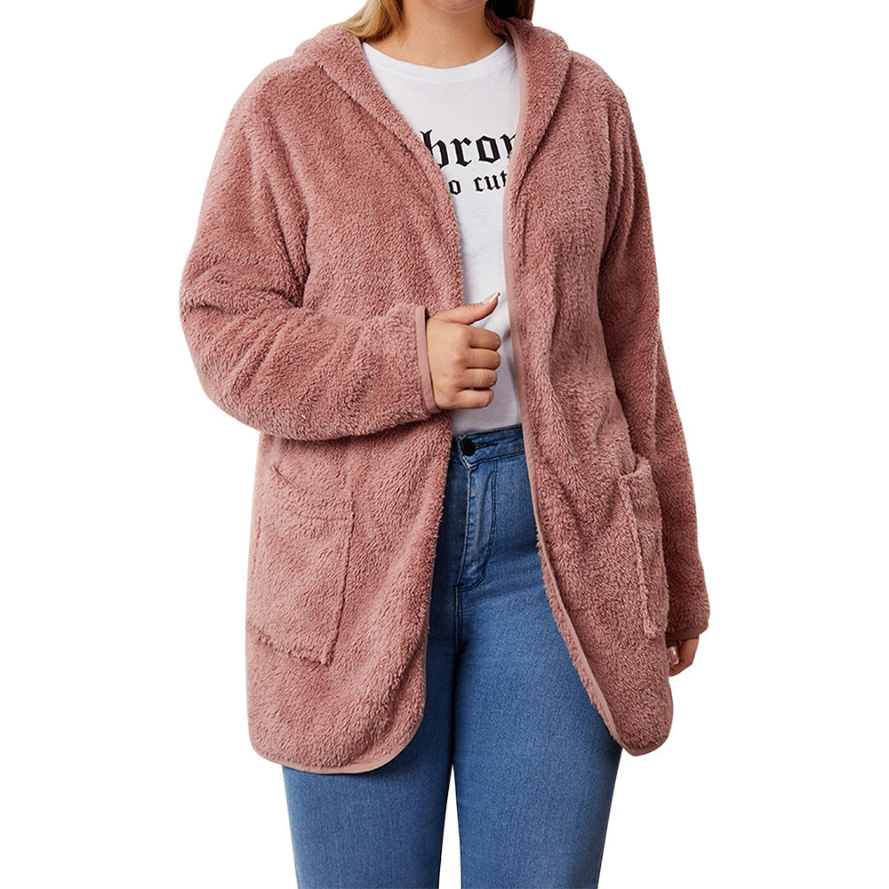 Chaqueta De Mujer De Longitud Media Delgada De Polar De Doble Cara Informal Europea Y Americana Suelta Urbana