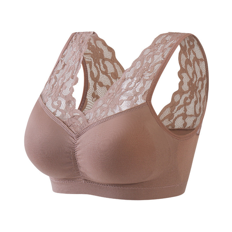 [W-Ropa Interior] Sujetador Deportivo De Espalda De Encaje Y Lencería De Fondo