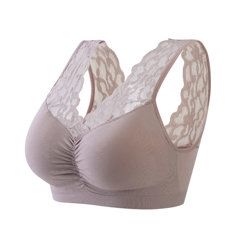 [W-Ropa Interior] Sujetador Deportivo De Espalda De Encaje Y Lencería De Fondo