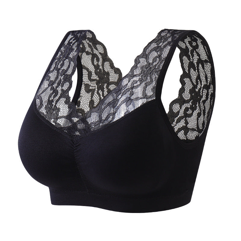 [W-Ropa Interior] Sujetador Deportivo De Espalda De Encaje Y Lencería De Fondo