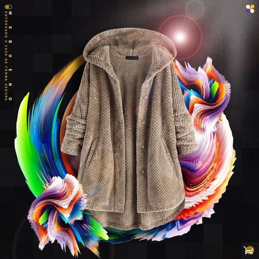 Nuevo Suéter De Lana De Doble Cara Con Capucha De Invierno Abrigo Medio