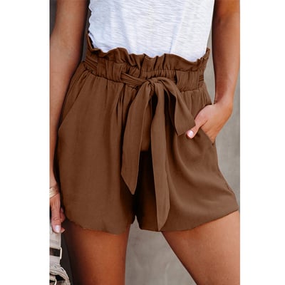 [W-Ropa] Shorts De Pernera Ancha Con Cordones Y Bolsillo