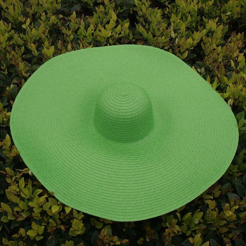Sombrero de paja grande con protección UV Sombrero de sombrilla plegable - MXbueno