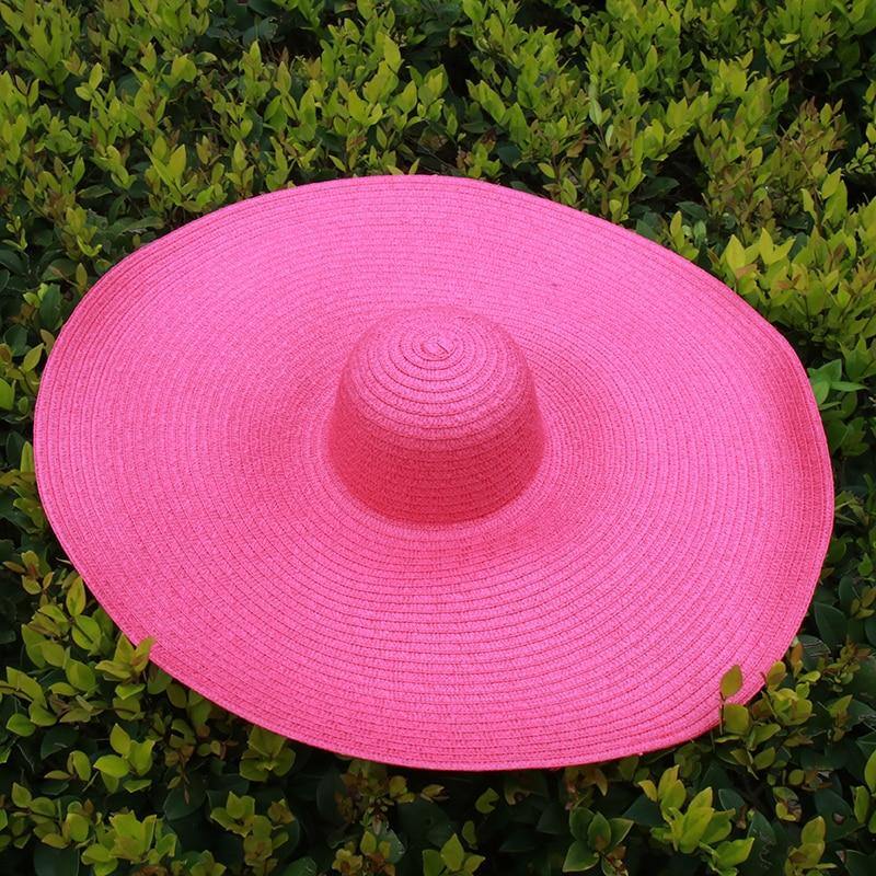 Sombrero de paja grande con protección UV Sombrero de sombrilla plegable - MXbueno