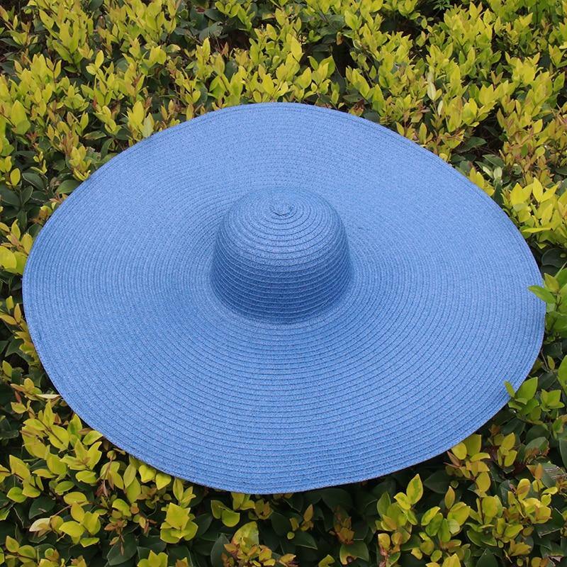 Sombrero de paja grande con protección UV Sombrero de sombrilla plegable - MXbueno