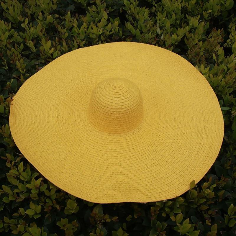Sombrero de paja grande con protección UV Sombrero de sombrilla plegable - MXbueno